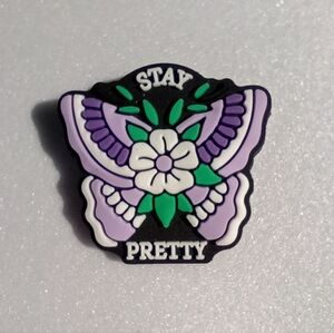 5/$5 Stay Pretty Flower Butterfly Jibbitz Croc Charm